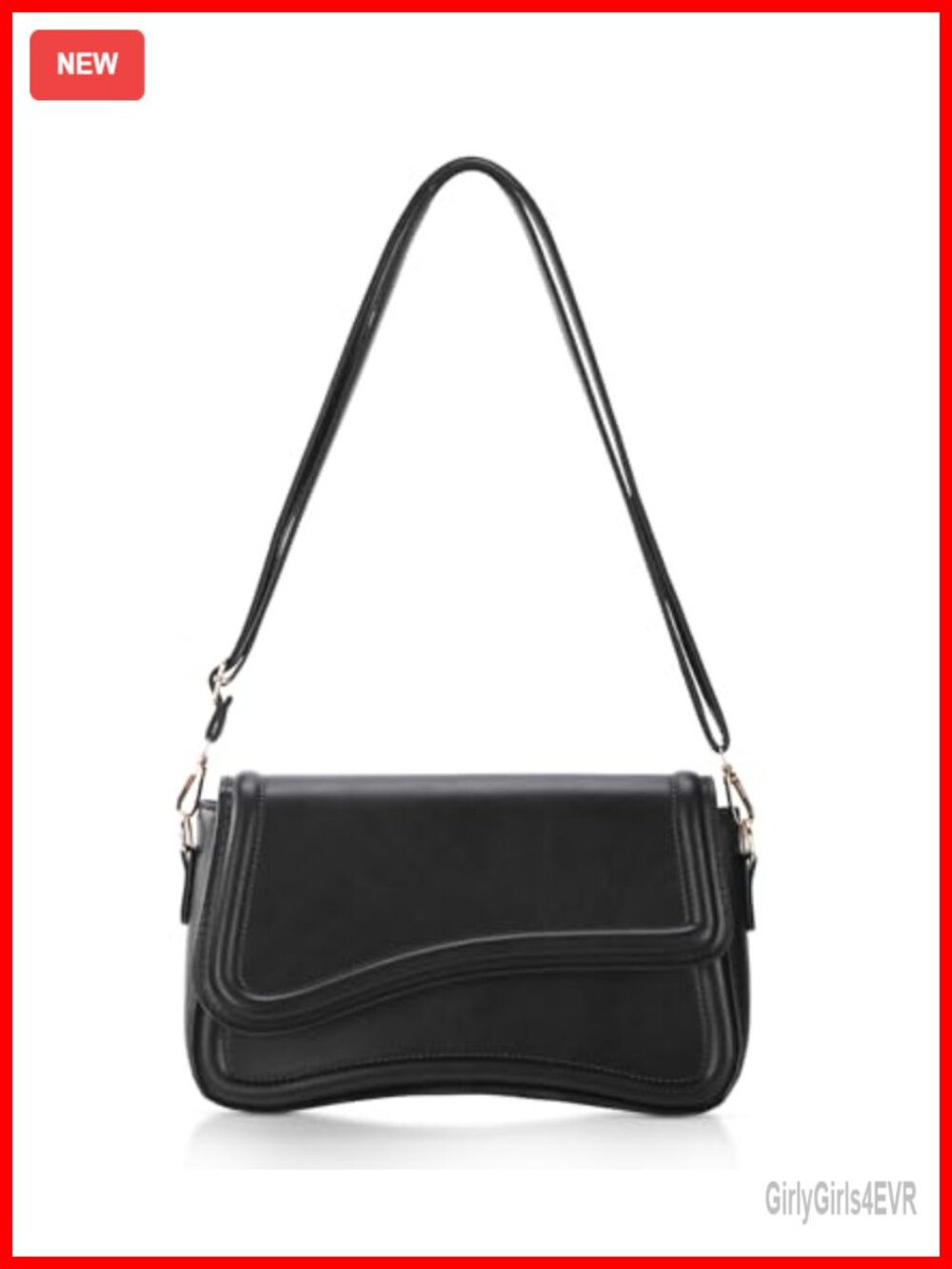 Vegan Leather Saddle Crossbody Shoulder Bag Removable Adjustable Strap